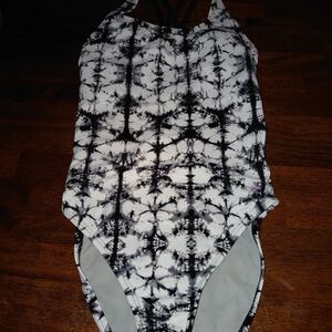 Speedo Black and White One Piece Swimsuit